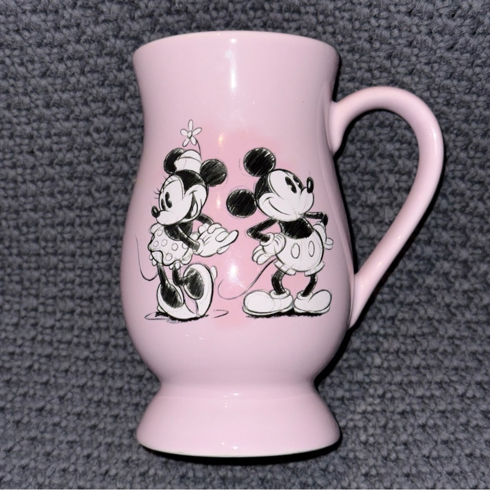 Disney 13 oz Pink Mug with Mickey and Minnie Design